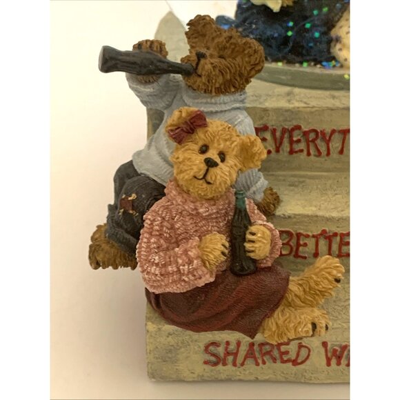 Coca-Cola Friendship Water Globe Music Box Boyds Bears 919926 Claire de Lune Vtg - Picture 5 of 12